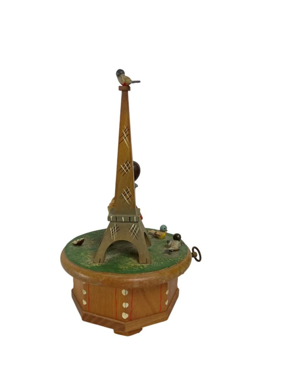 Thorens Carved Wooden Carved Girl And Birds Music Box Works - Picture 3 of 7